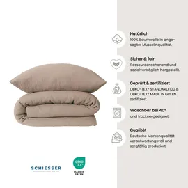 SCHIESSER Bettwäscheset Molly - Musselin - 2-teilig - 135 x 200 cm - Taupe
