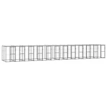 vidaXL Outdoor-Hundezwinger 13,2 m x 2,2 m x 1,8 m Stahl Schwarz