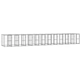vidaXL Outdoor-Hundezwinger 13,2 m x 2,2 m x 1,8 m Stahl Schwarz