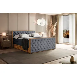 altdecor Boxspringbett 180 x 200 cm H3 Grau