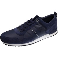 Tommy Hilfiger ICONIC LEATHER SUEDE MIX RUNNER Runner Sneaker Herren, Blau (MIDNIGHT), 44 EU