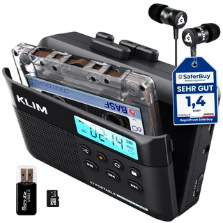K7 Walkman Kassettenspieler + Kassettenrekorder + Cassette Player + Kassetten Digitalisieren + Tragbarer Kassettenrekorder + Mikrofon & Lautsprecher + Wiederaufladbarer Akku + Ohrhörer + 16GB SD-Karte