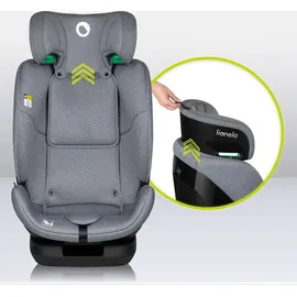 lionelo Autokindersitz Lavender i-Size ab 1 Jahr bis 12 Jahren, ab 9 kg bis 36 kg ISOFIX Breiter Einstellber Grau - Grau