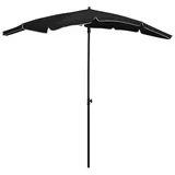 furnicato Sonnenschirm mit Mast 200 x 130 cm Schwarz
