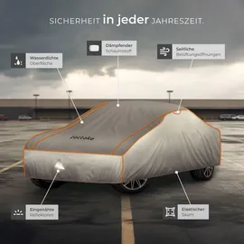 Tectake tectake® Autoplane, wasserdicht und atmungsaktiv, mit 4 mm Schaumstoffschicht, 3 längenverstellbare Spanngurte, inklusive Aufbewahrungstasche