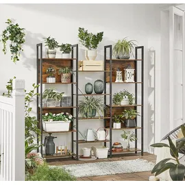 VASAGLE Bücherregal 158 x 24 x 166 cm Braun-Schwarz