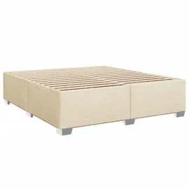vidaXL Boxspringbett mit Matratze Creme 180x200 cm Stoff - Creme