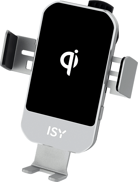 ISY ICC-5015 Kabelloses Smartphone Auto-Ladegerät Universal, Silber