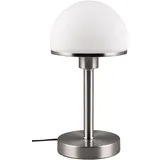 Trio Leuchten Tischleuchte Joost II Silber | Glas weiß, exkl. 1x E27, On/Off Touch