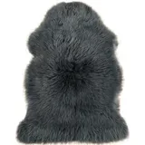 KUHFELL online & NOMAD Fellteppich Eches Lammfell Teppich Läufer Schaffell in Schwarz Grau Weiß Taupe, Atmungsaktiv, Feuchtigkeitsregulierend, Antibakteriell grau