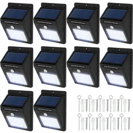 Tectake tectake® 10er-Set Solarlampe mit Bewegungsmelder, Erfassungswinkel 120°, einfache Montage, 9,7 x 5,1 x 12,4 cm