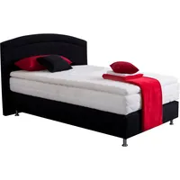 Westfalia Schlafkomfort Boxspringbett, schwarz, B:114cm L:210cm, Bezug Unterbox und
