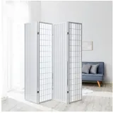 Homestyle4u 4-tlg. Paravent in Weiß 176x175 cm
