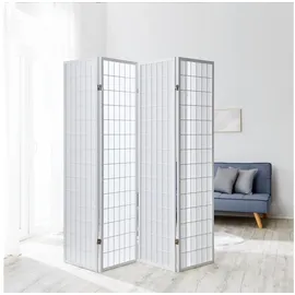 Homestyle4u 4-tlg. Paravent in Weiß 176x175 cm