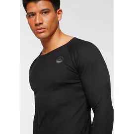 POLARINO Thermounterhemd POLARINO "hoher Wärmerückhalt und atmungsaktiv", Herren, Gr. S (44/46), 2 Stk., N-Gr, schwarz, Feinripp, Obermaterial: 100% Polyester, unifarben, Rundhals, Unterhemden Thermounterhemd, "Skiwäsche-Set", Skiunterwäsche