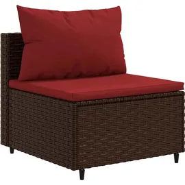 vidaXL 7-tlg. Garten-Lounge-Set mit Kissen Braun Poly Rattan