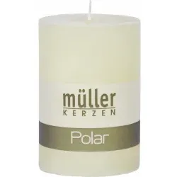 Müller Kerzen Polar Stumpenkerzen 100/68 mm, Raureif-Effekt 5461007238 , 1 Packung = 4 Stück, vanille