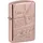 Zippo Sturmfeuerzeug - Script Collectible, Armor Rose Gold, Deep Carve - Nachfüllbar - Wiederverwendbar - Windfestes Design - Geschenkbox - Made in USA