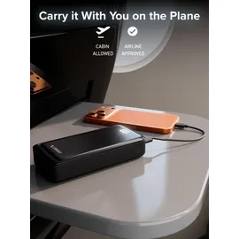 UNIQO Power LCD 20K – Power Delivery 22,5W (PD 3.0 PPS), 20.000mAh Powerbank, LCD-Display, USB-C, USB-A, Schnelllade-Powerbank, Ladegerät für iPhone, Tragbar für Reisen, Schwarz
