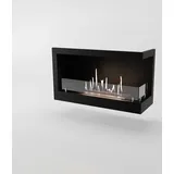 GLOW FIRE Ethanol Kamin Einsatz 'Corner ' | Ethanolkamineinsatz mit 3 Std. Brenndauer und 2 KW Heizleistung | BxHxT: 81x46x30 cm - Schwarz