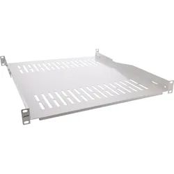 InLine 19" Fachboden, 550mm, 50kg, 1HE, RAL 7035 grau, Regal, Grau, SPCC, 50 kg,