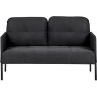 Beliani Polsterbank 2-sitzer Lahti Stoff Graphitgrau