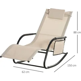 Outsunny Schaukelstuhl Schwingsessel 150 x 62 x 88 cm beige