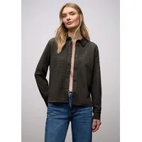 STREET ONE Karierte Jacquard Hemdbluse schwarz, 40