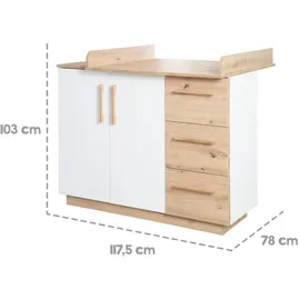 roba Wickelkommode roba LION (BHT 117.50x103x79 cm) - bunt - BHT 117.50x103x79 cm