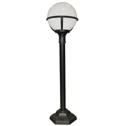 Außenleuchte Stehleuchte Licht-Kugel Gartenleuchte Wegleuchte H 106 cm Schwarz