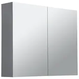 Evenes Spiegelschrank Blanda Alu-Optik, 2 Türen, 800 x 650 x 165 mm - 93 142 96
