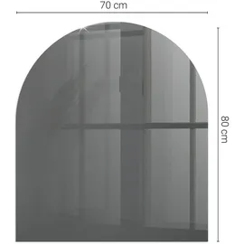Tulup Kaminbodenplatte Glas 80 x 70 x 0,4 cm Grau