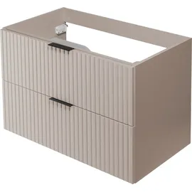 Rodan | Waschbeckunterschrank - 80cm | Beige matt - Kaschmir-Töne | B/H/T 80/57/46cm | Badezimmerschränke, Badmöbel, Waschbecken Unterschränk - Beige