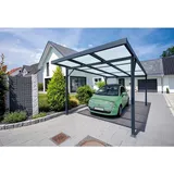 Gutta Premium Carport 3,09 x 5,62 m anthrazit inkl. Seitenwand und Regenrinne