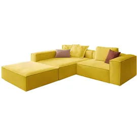 KAWOLA Ecksofa CARMO gelb Flachgewebe
