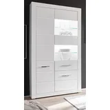 furn.design Vitrine 100 x 198 x 35 cm Weiß
