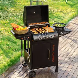Royal Gourmet Gasgrill 3+1 Brenner schwarz