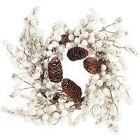 Türkranz Weihnachten - Adventskranz mit Pinienzapfen und weißen Beeren - 30cm