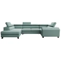 Luxusbetten24 Schlafsofa Designer Sofa Emilio, mit Schlaf- und Klappfunktion grün