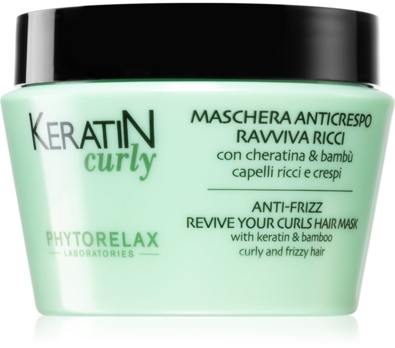 Phytorelax Laboratories Keratin Curly Maske für widerspenstiges und krauses Haar gegen strapaziertes Haar 250 ml