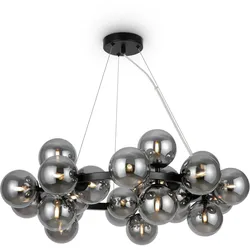 Moderne Pendelleuchte von Maytoni - 25-flammige Hängelampe mit Schwarzem Metallbeschlag und Glasdiffusoren