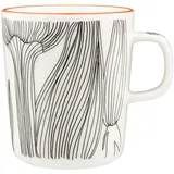 Marimekko Oiva Kukat Puhkeavat Becher 0,25 l Weiß Schwarz Orange