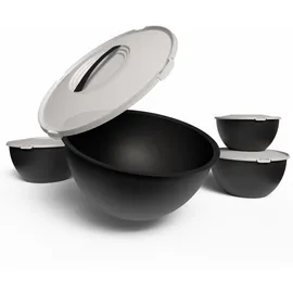 Thats Shopping Salatschüssel Set groß mit Deckel Anthrazit Schwarz 4-tlg.