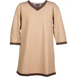 Battle-Merchant Wikinger Tunika Langarm für Herren Mittelalter LARP Kostüm (Beige, Größe XXL) - XXL