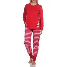 normann Maritimer Pyjama Rot 48-50