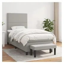 vidaXL Boxspringbett 100 x 200 cm Hellgrau