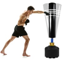 MSPORTS Boxsack Premium - Erwachsene Freistehender Standboxsack mit Saugfuß - MMA Boxing Trainer Kickboxsack