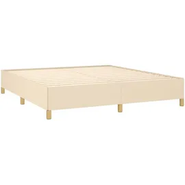 vidaXL Boxspringbett mit Matratze Creme 180x200 cm Stoff