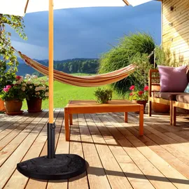 Relaxdays Schirmständer Halbrund Kunststoff/Metall Schwarz