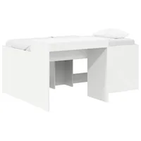 vidaXL Hochbett mit Schreibtisch für Kinder 80 x 160 cm Holzwerkstoff weiß